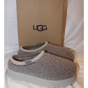 UGG WOMEN'S TAZZ CURLY SHEARLING SLIPPERS GRAY NIB‎